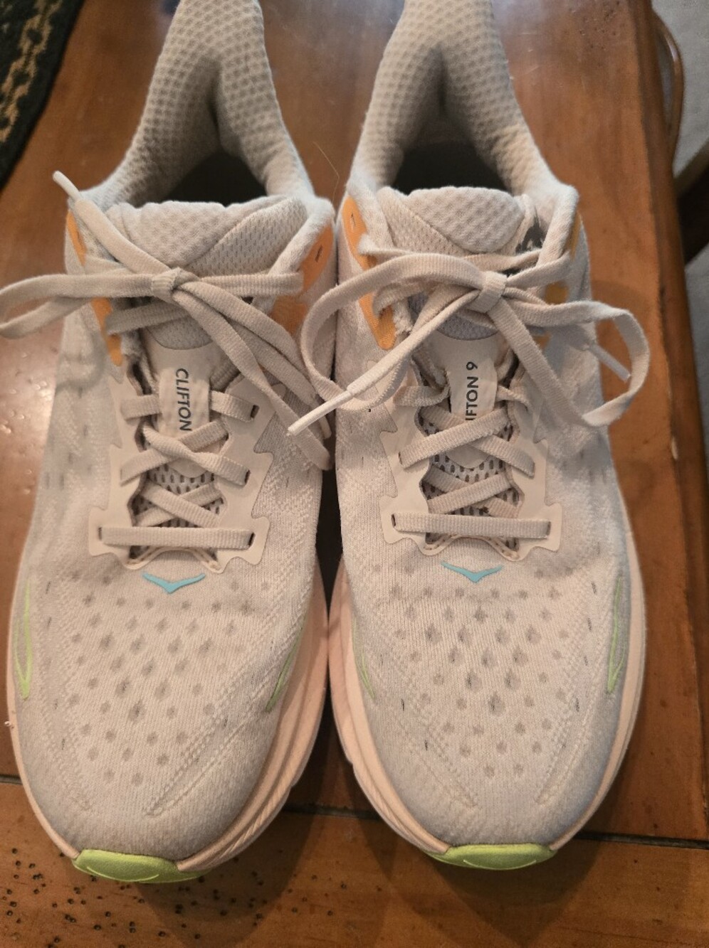 Hoka Clifton 9 Women's Running Shoes - Size 9.5. Peach Color